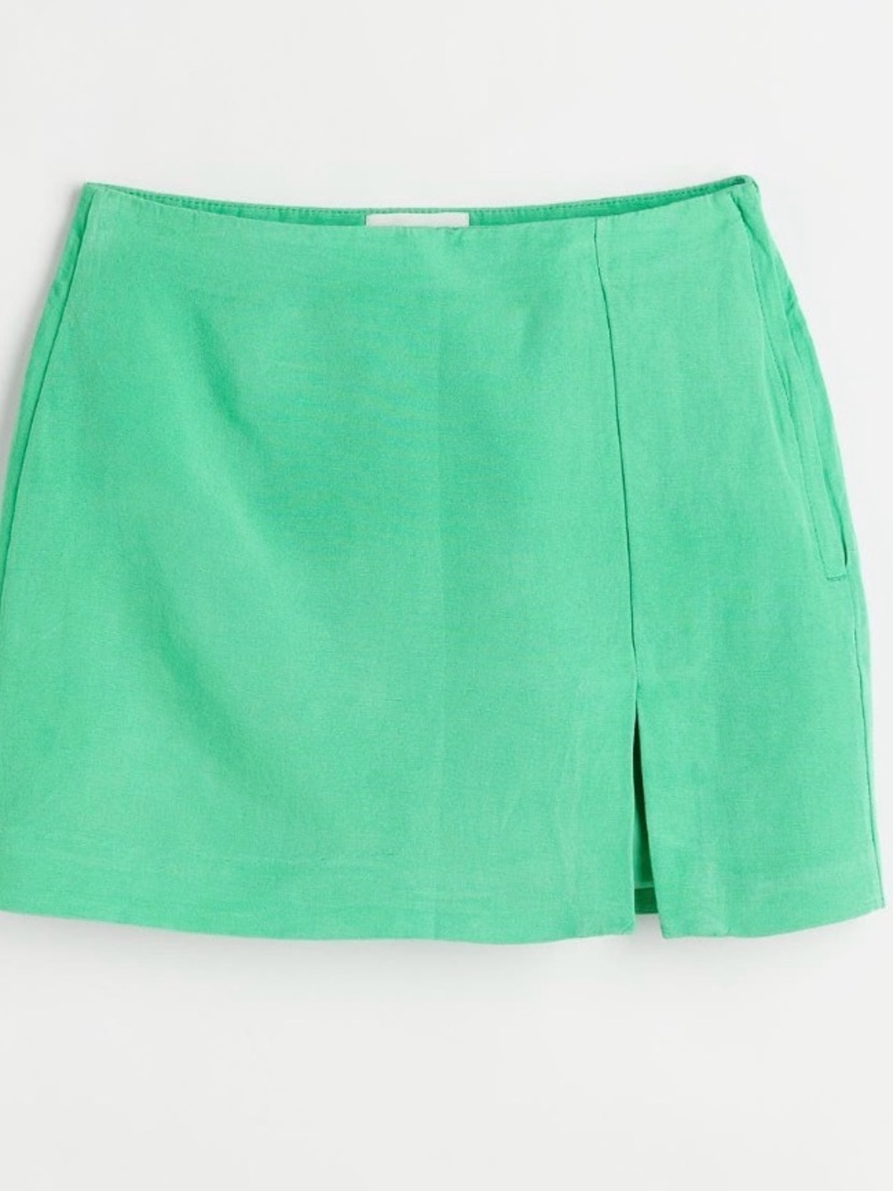 H&M Short Linen Blend Skirt Size US8 in Green 💚